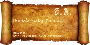 Benkóczky Merse névjegykártya